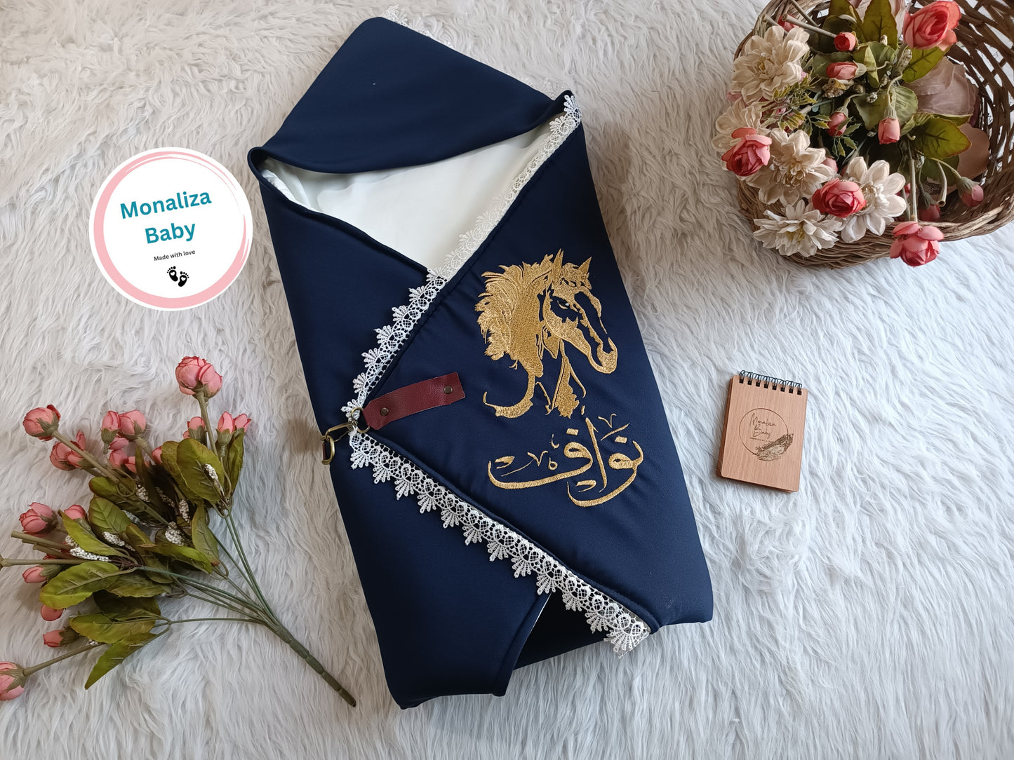 مدس للبيبي ثيم حصان مع الاسم