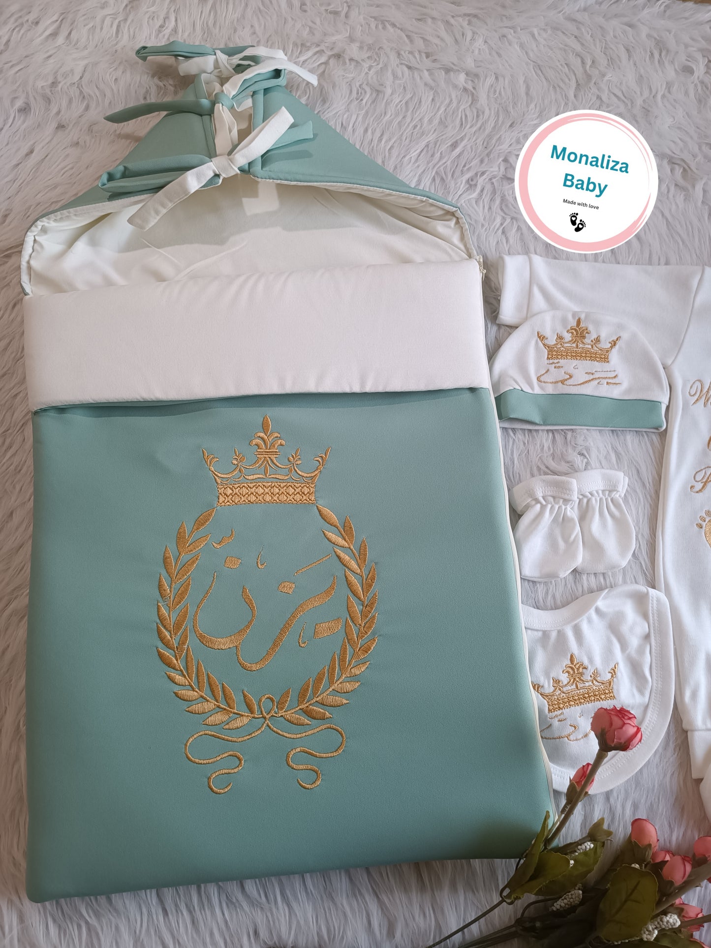 طقم استقبال بيبي ولد 7قطع منت